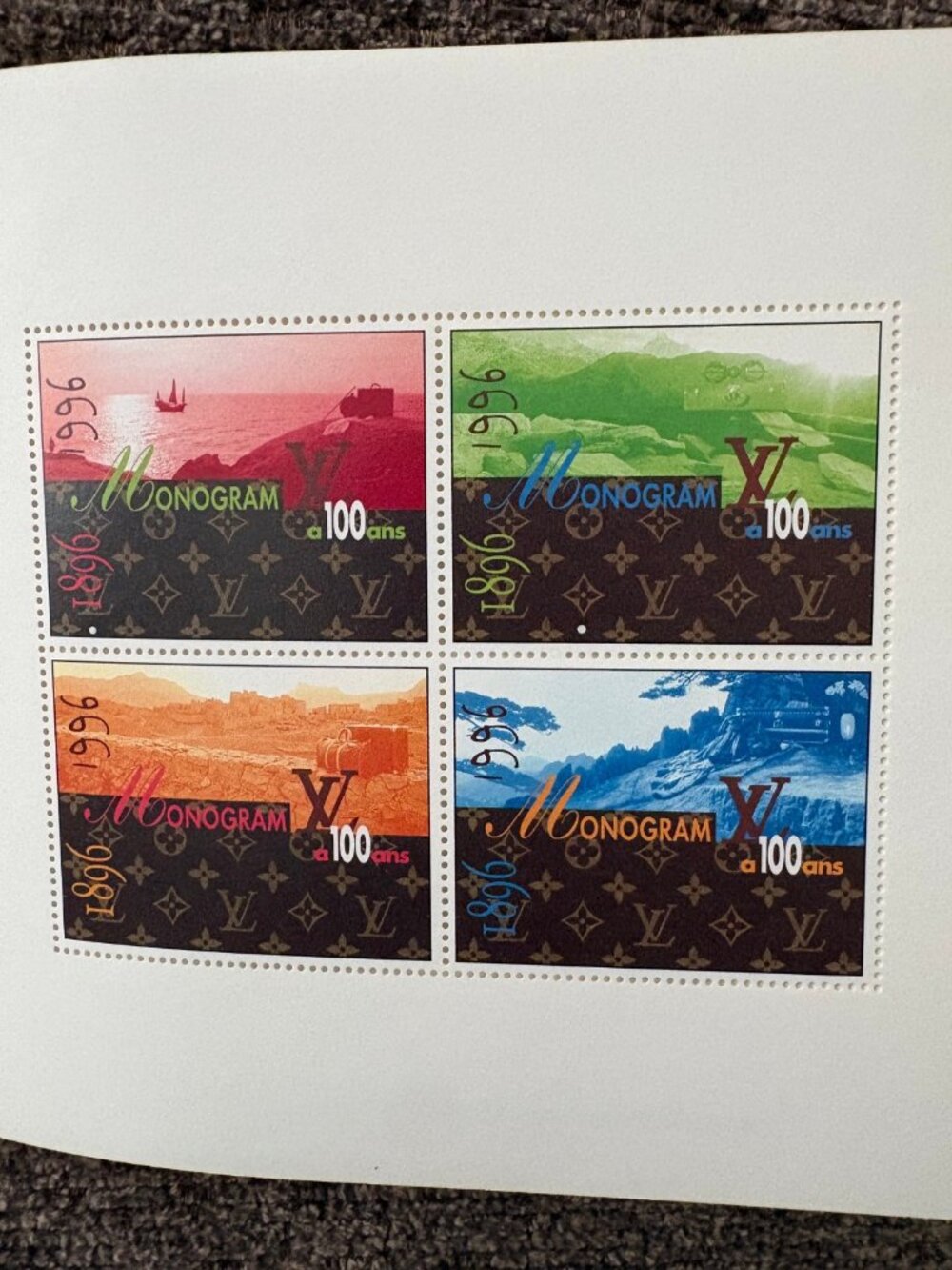 LOUIS VUITTON VIntage Stamps 100-Year Comememorative Collection 1896-1996 Book